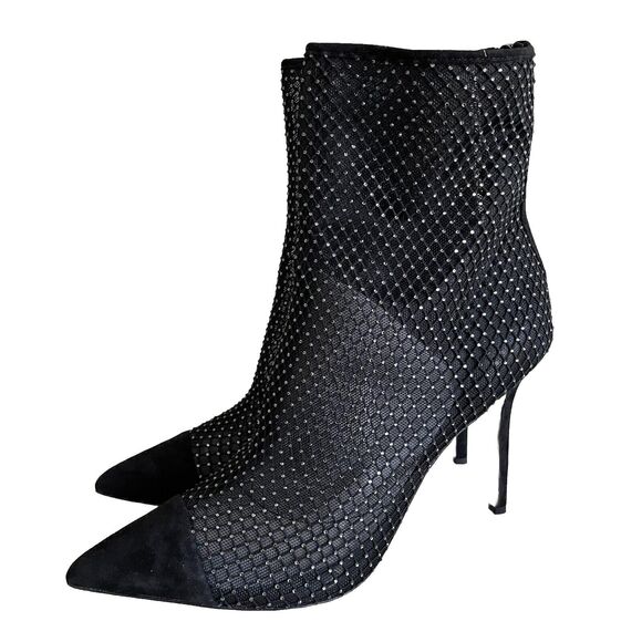 Veronica Beard Lisa Rhinestone Mesh Booties - Picture 2 of 12